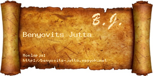 Benyovits Jutta névjegykártya